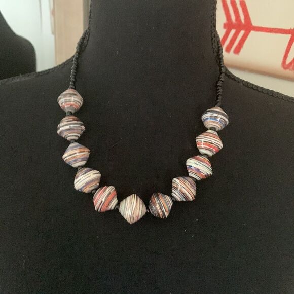 bead for life statement necklace EUC ❤️ - Picture 1 of 9